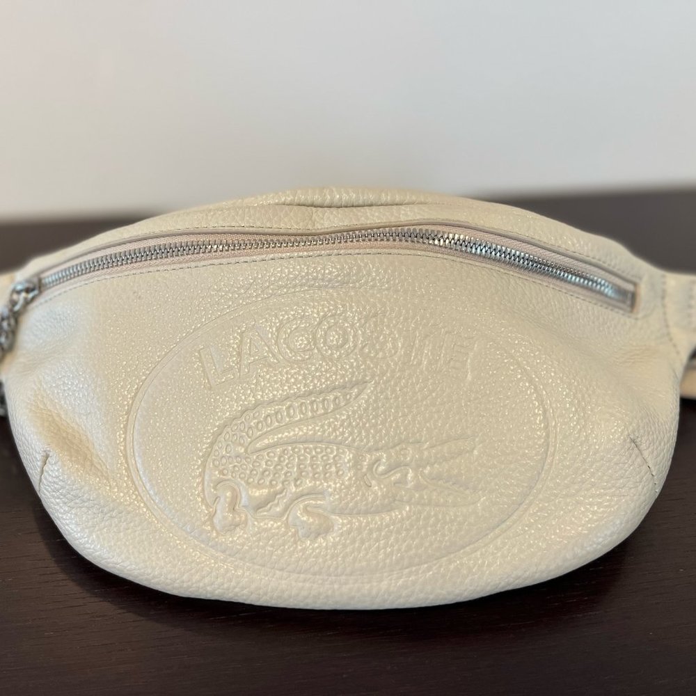 White Lacoste Fanny pack - leather